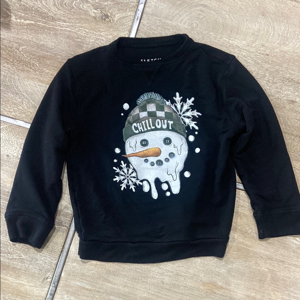 Black Snowman Graphic Sweatshirt